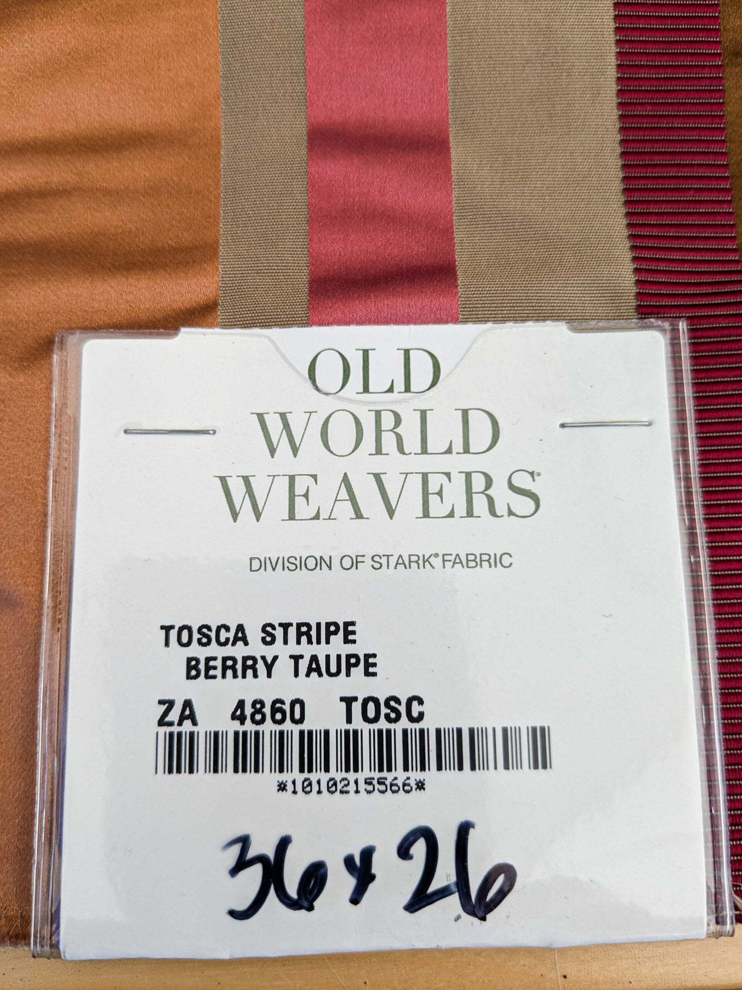 35 EV45 Silk Blend Square 36" x 26" Tosca Stripe Berry Taupe Red Brown Silk Stripe Satin