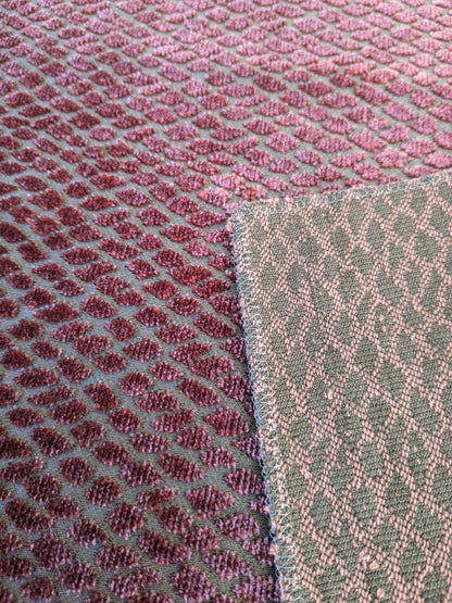 2 EV46 Velvet Square Scalamandre Iguana Red Small Scale Silk Cotton Jacquard Velvet MSRP USD800+/y