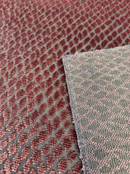 3 EV46 Velvet 18" x 27" Square Scalamandre Iguana Red Small Scale Silk Cotton Jacquard Velvet MSRP USD800+/y