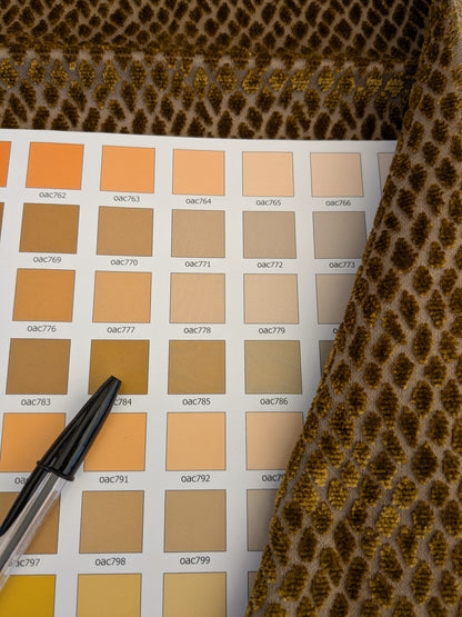 4 EV46 Velvet 27" x 27" Square Scalamandre Iguana Brown Small Scale Silk Cotton Jacquard Velvet MSRP USD800+/y