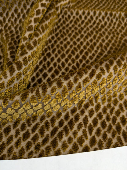 4 EV46 Velvet 27" x 27" Square Scalamandre Iguana Brown Small Scale Silk Cotton Jacquard Velvet MSRP USD800+/y