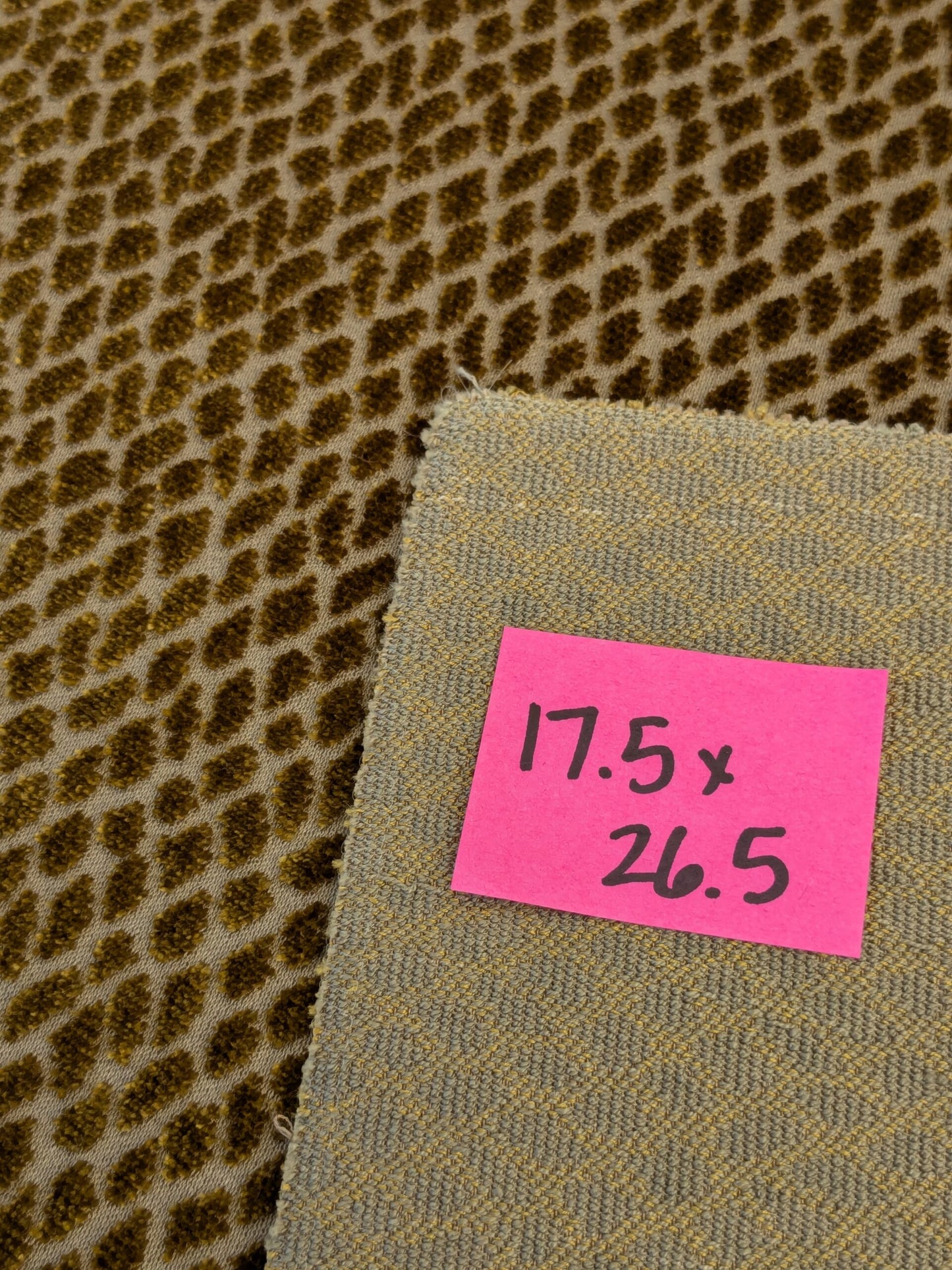 5 EV46 Velvet 17.5" x 26.5" Square Scalamandre Iguana Brown Small Scale Silk Cotton Jacquard Velvet MSRP USD800+/y