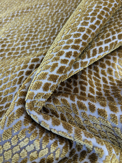 5 EV46 Velvet 17.5" x 26.5" Square Scalamandre Iguana Brown Small Scale Silk Cotton Jacquard Velvet MSRP USD800+/y