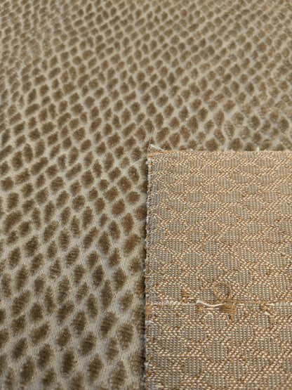 6 EV46 Velvet 27" x 26" Square Scalamandre Iguana Brown Small Scale Silk Cotton Jacquard Velvet MSRP USD800+/y