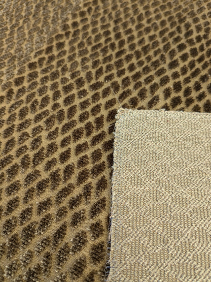 11 EV46 Velvet Square Scalamandre Iguana Brown Small Scale Silk Cotton Jacquard Velvet MSRP USD800+/y