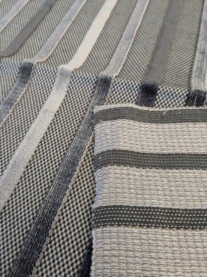 16 EV46 Velvet Square Scalamandre Stripe Gray Silver Texture