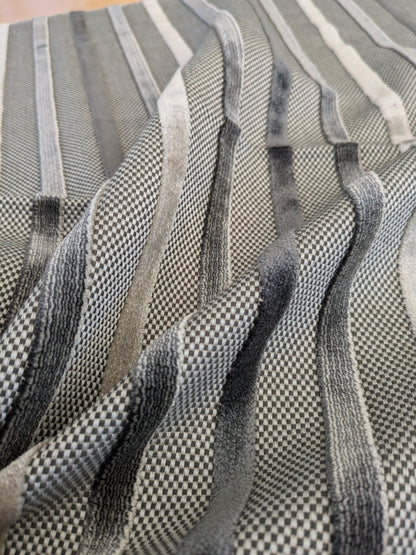 16 EV46 Velvet Square Scalamandre Stripe Gray Silver Texture