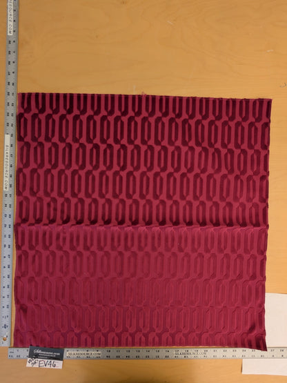 17 EV46 Velvet Square Scalamandre Lelievre Paris Typo M1 Red Polyester Geometric Graphic MSRP USD 474/y