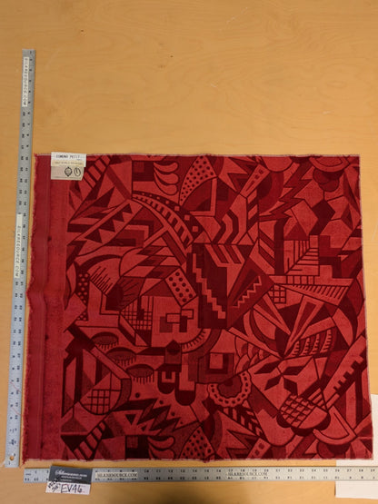 20 EV46 Velvet Square 26"x 29" Scalamandre Edmon Petit Old World Weavers Velours Monaco Carouber Tosca Red Art Deco