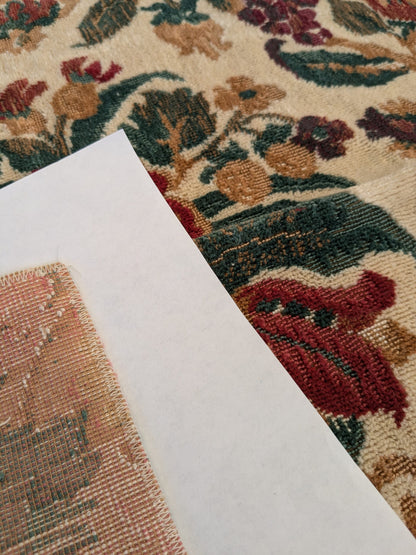 23 EV46 Velvet Square 25"x 25" Scalamandre Edmon Petit Old World Weavers Monte Cristo Cotton Floral Botanical