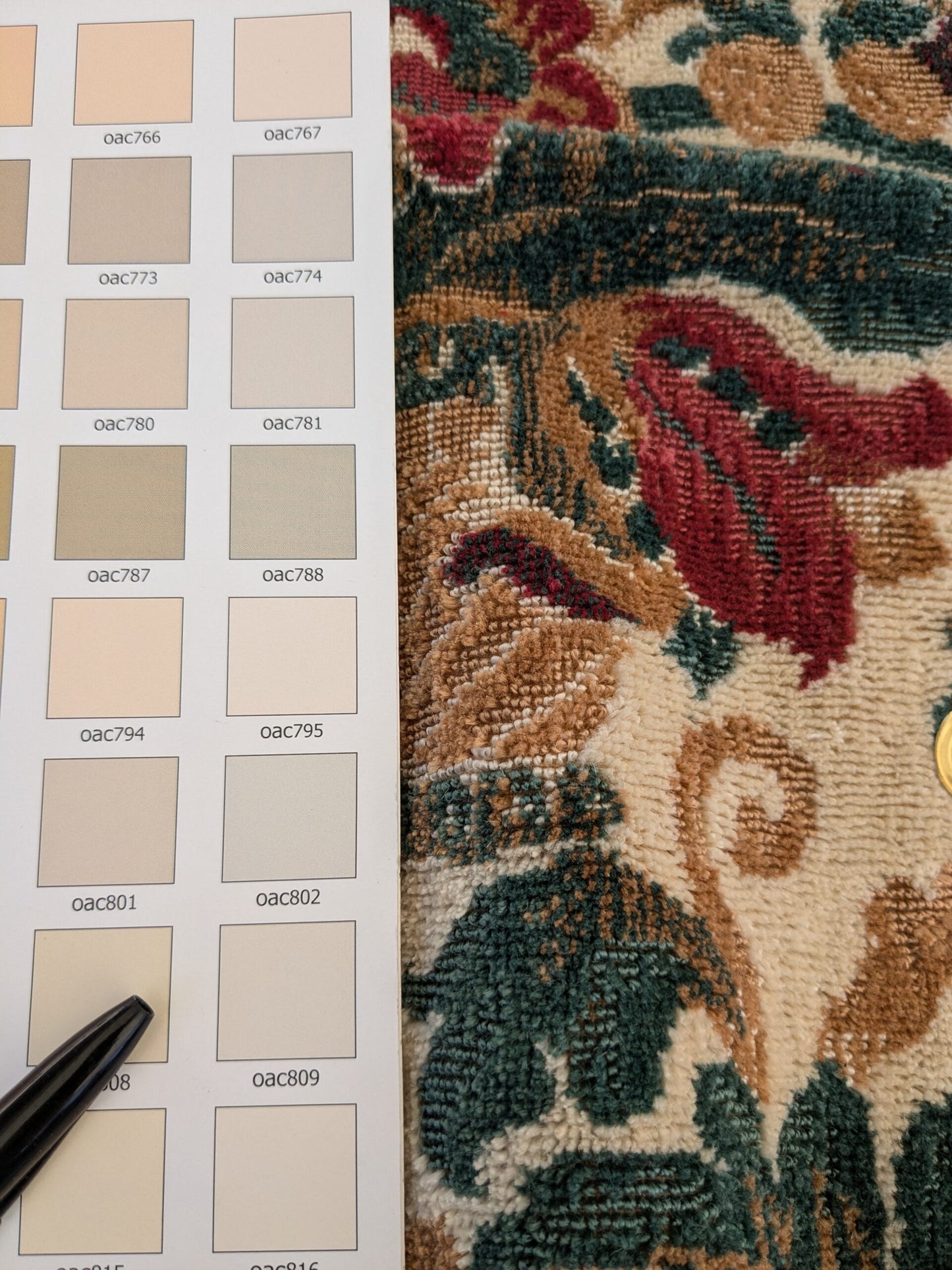 23 EV46 Velvet Square 25"x 25" Scalamandre Edmon Petit Old World Weavers Monte Cristo Cotton Floral Botanical