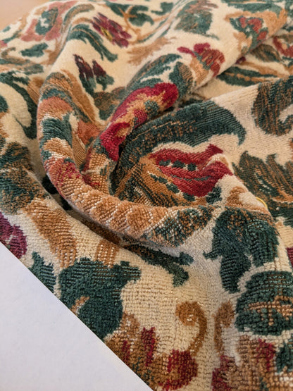 23 EV46 Velvet Square 25"x 25" Scalamandre Edmon Petit Old World Weavers Monte Cristo Cotton Floral Botanical