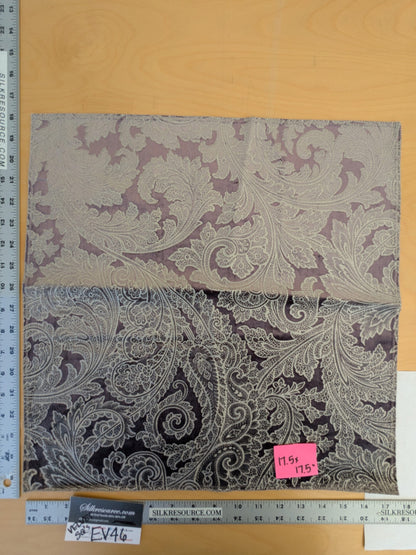 24 17.5" x 17.5" EV46 Velvet Square Scalamandre Palermo Velvet Paisley Amethyst Purple Printed Velvet Botanical Foliage MSRP USD610/y