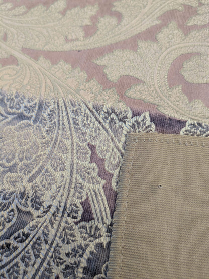 24 17.5" x 17.5" EV46 Velvet Square Scalamandre Palermo Velvet Paisley Amethyst Purple Printed Velvet Botanical Foliage MSRP USD610/y