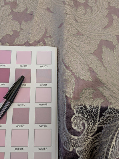 24 17.5" x 17.5" EV46 Velvet Square Scalamandre Palermo Velvet Paisley Amethyst Purple Printed Velvet Botanical Foliage MSRP USD610/y