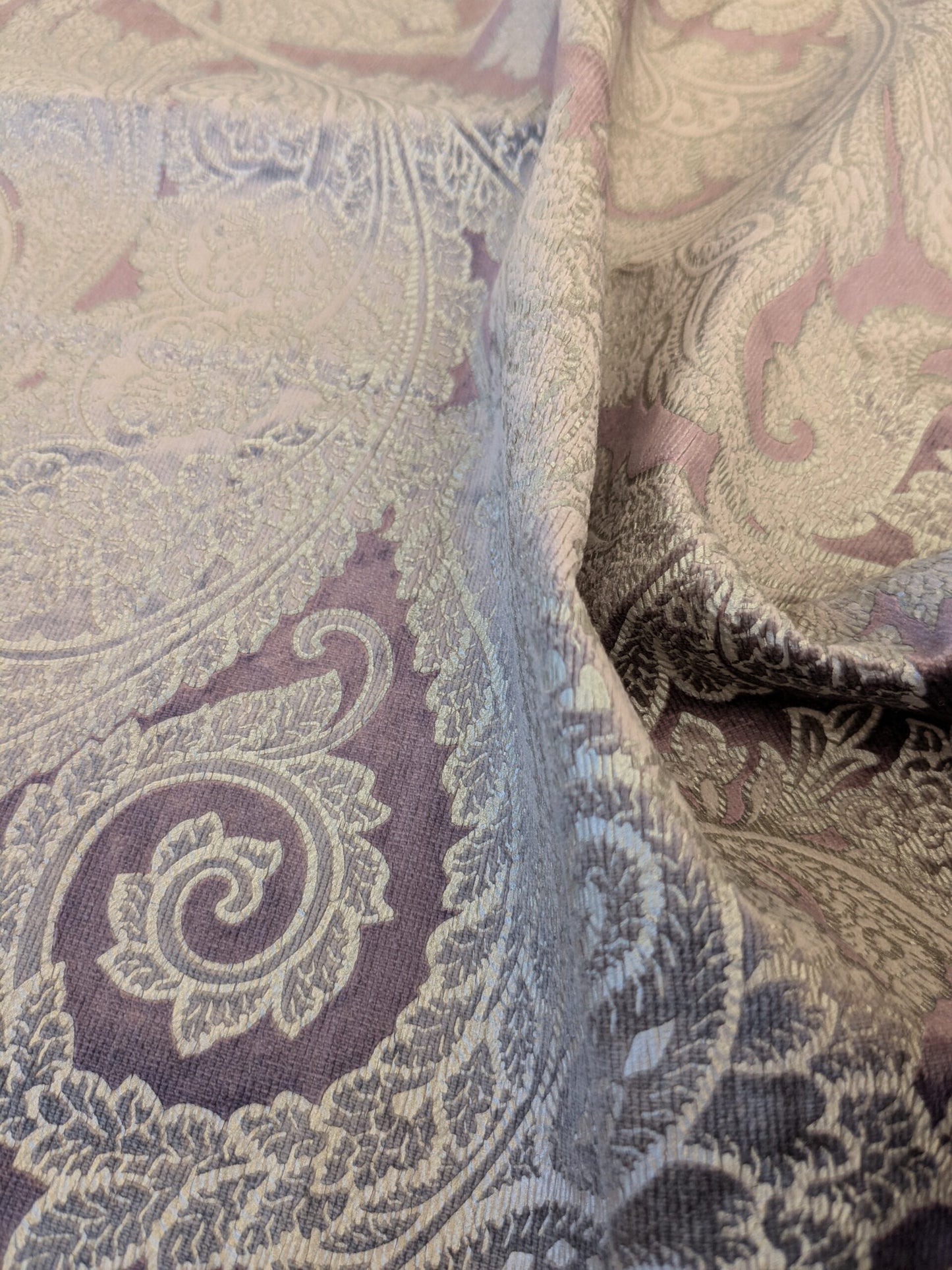 24 17.5" x 17.5" EV46 Velvet Square Scalamandre Palermo Velvet Paisley Amethyst Purple Printed Velvet Botanical Foliage MSRP USD610/y