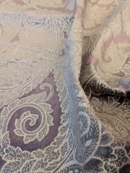 24 17.5" x 17.5" EV46 Velvet Square Scalamandre Palermo Velvet Paisley Amethyst Purple Printed Velvet Botanical Foliage MSRP USD610/y