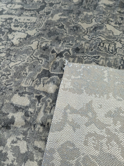 26 EV46 Velvet Square 27"x 27" Scalamandre Aldeco Fragment Light Taupe Gray Abstract MSRP USD 326/y with Cornet Cut