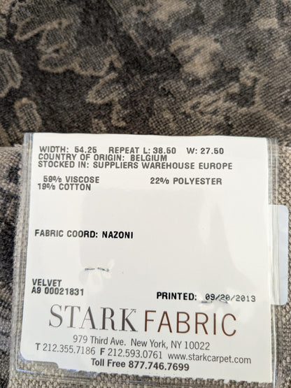 29 EV46 27" x 27" Velvet Square Scalamandre Aldeco Fragment Praline Brown Abstract MSRP USD 326/y