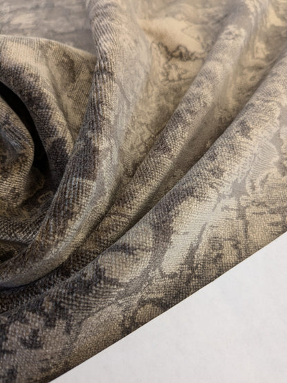 30 EV46 27" x 28" Velvet Square Scalamandre Aldeco Fragment Praline Brown Abstract MSRP USD 326/y