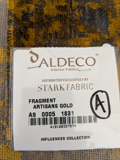 32 EV46 Velvet Square 27"x27" Scalamandre Aldeco Fragment Brown Gold Abstract MSRP USD 326/y