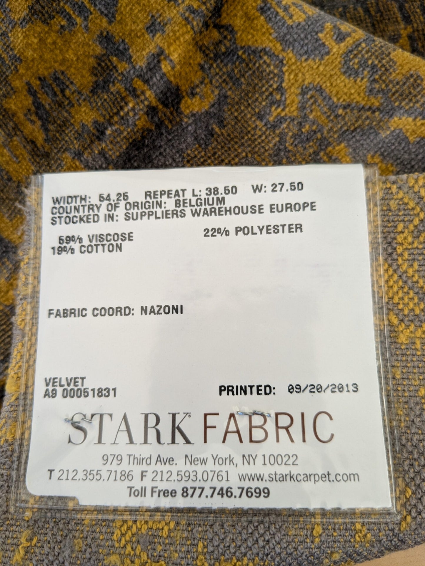 32 EV46 Velvet Square 27"x27" Scalamandre Aldeco Fragment Brown Gold Abstract MSRP USD 326/y