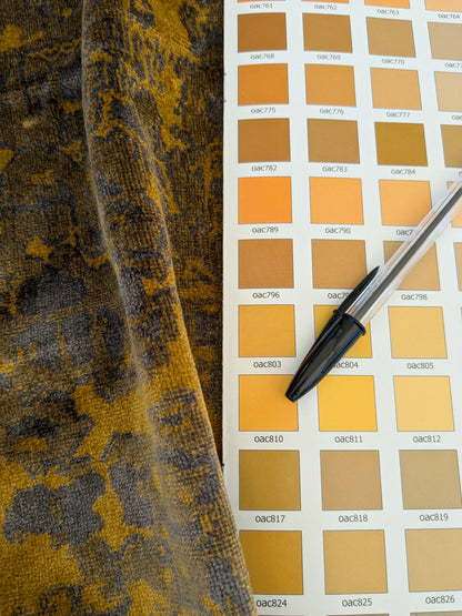 32 EV46 Velvet Square 27"x27" Scalamandre Aldeco Fragment Brown Gold Abstract MSRP USD 326/y