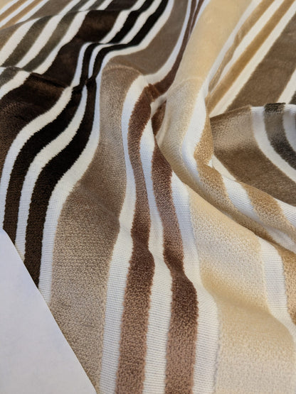 33 EV46 Velvet Square 26" x27" Scalamandre Stripe Brown Gray White