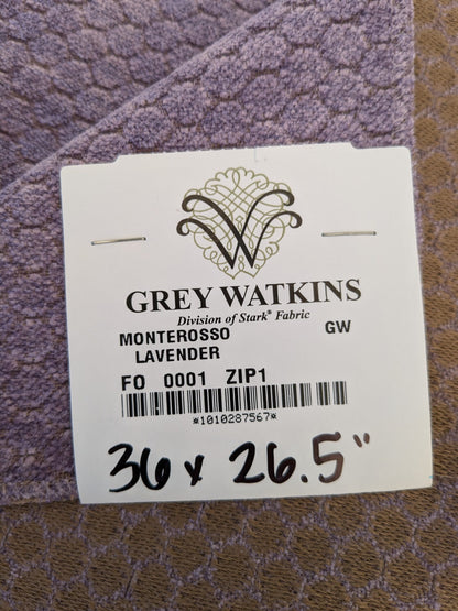 35 EV46 Velvet Square 36 x 26.5" Scalamandre Grey Watkins Monterosso Lavender Purple Dot Circle Small Scales Texture