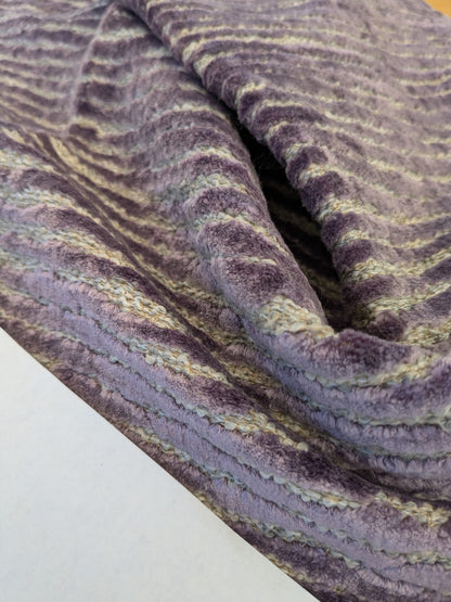 38 EV46 Velvet Square 23" x 25"  Scalamandre Old World Weavers Atira Lavender Aura Purple Stripe Texture Cut Velvet