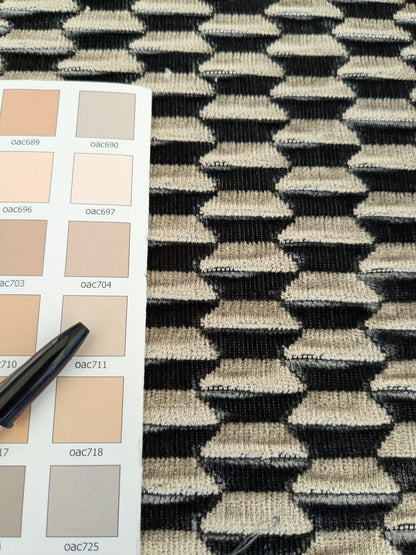 40 EV46 Velvet Square 25"x27"  Scalamandre Geometric Small Scale Black and White