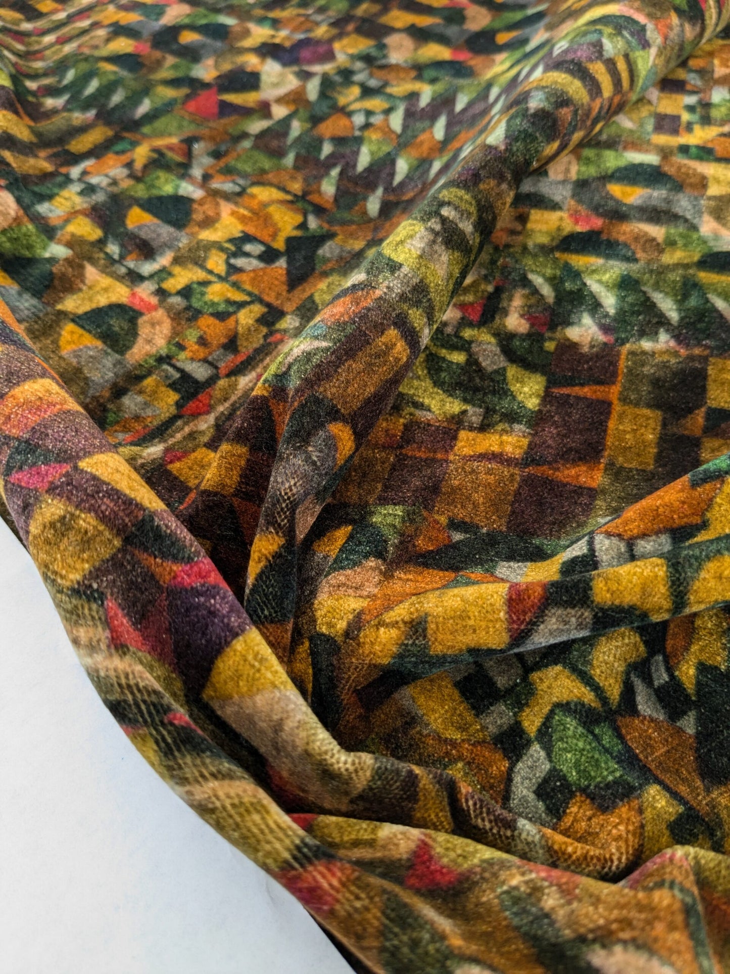 42 EV46 Velvet Square 26" x 26" Scalamandre Amazink Velvet Porto Tawny Abstract Art Deco Brown