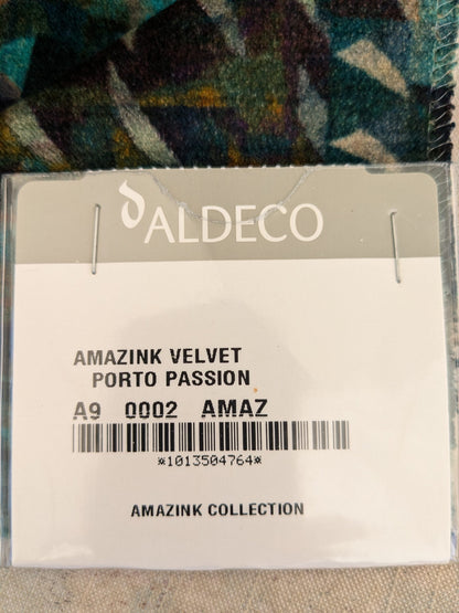 42 EV46 Velvet Square 26" x 26" Scalamandre Amazink Velvet Porto Tawny Abstract Art Deco Brown