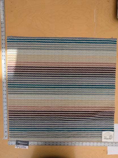 45 EV46 Velvet Square 27"x 29" Scalamandre Ole World Weavers Next Wave Peri Sky Chenille Stripe Beige Blue Brown