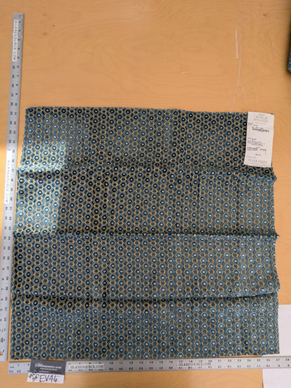 48 EV46 Velvet Square 26"x27" Scalamandre Old World Weavers Manet Bleu Jaune Blue Geometric Small Scale Texture