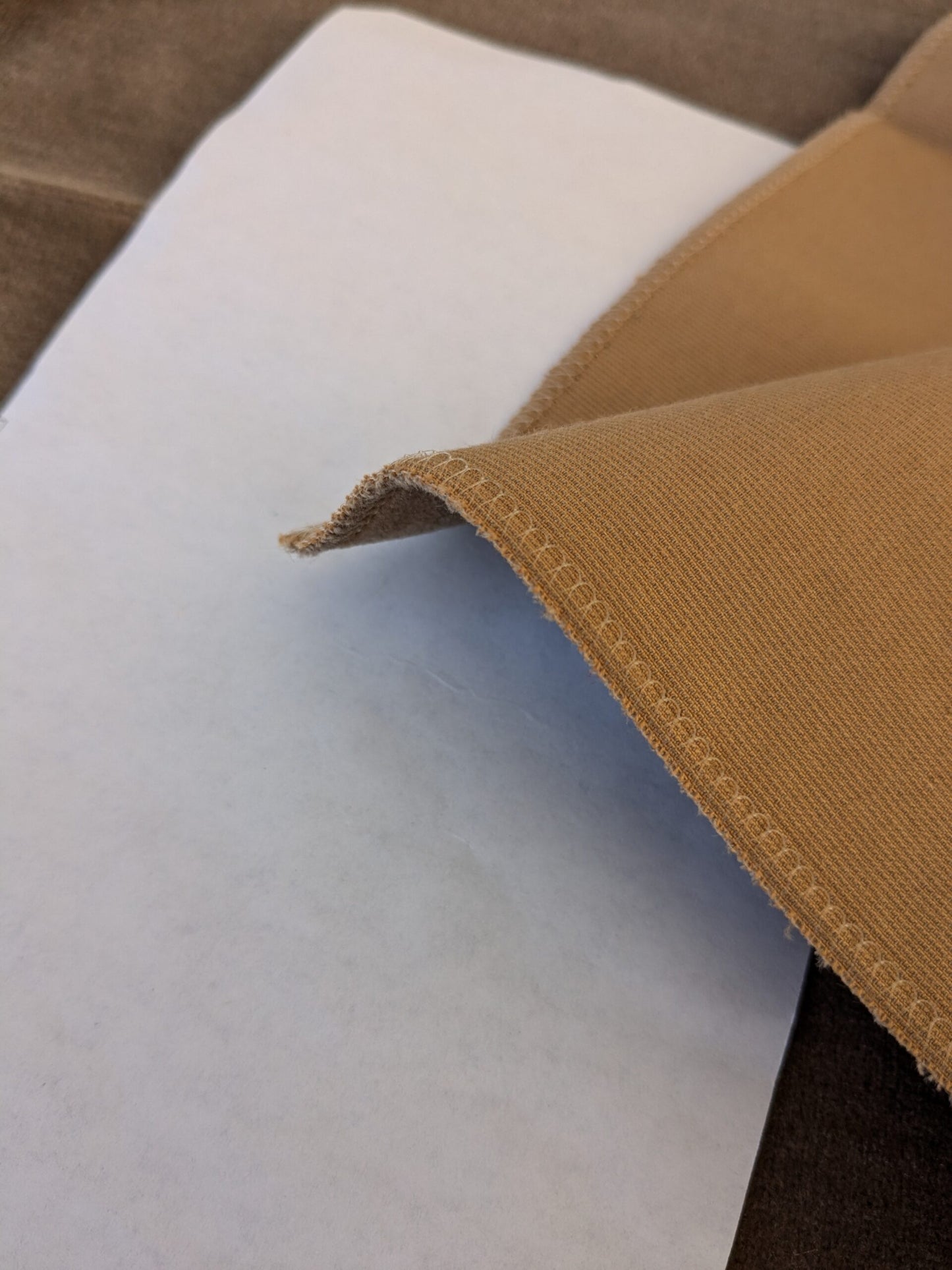 50 EV46 Velvet Square 12" x 26" Scalamandre Grey Watkins Montgraham Fawn Brown Solid Silk Wool Velvet