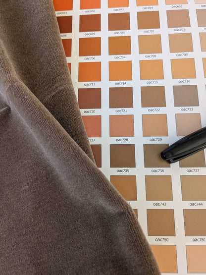 50 EV46 Velvet Square 12" x 26" Scalamandre Grey Watkins Montgraham Fawn Brown Solid Silk Wool Velvet