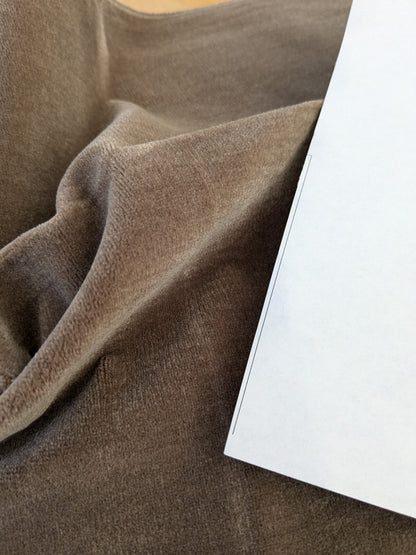 50 EV46 Velvet Square 12" x 26" Scalamandre Grey Watkins Montgraham Fawn Brown Solid Silk Wool Velvet