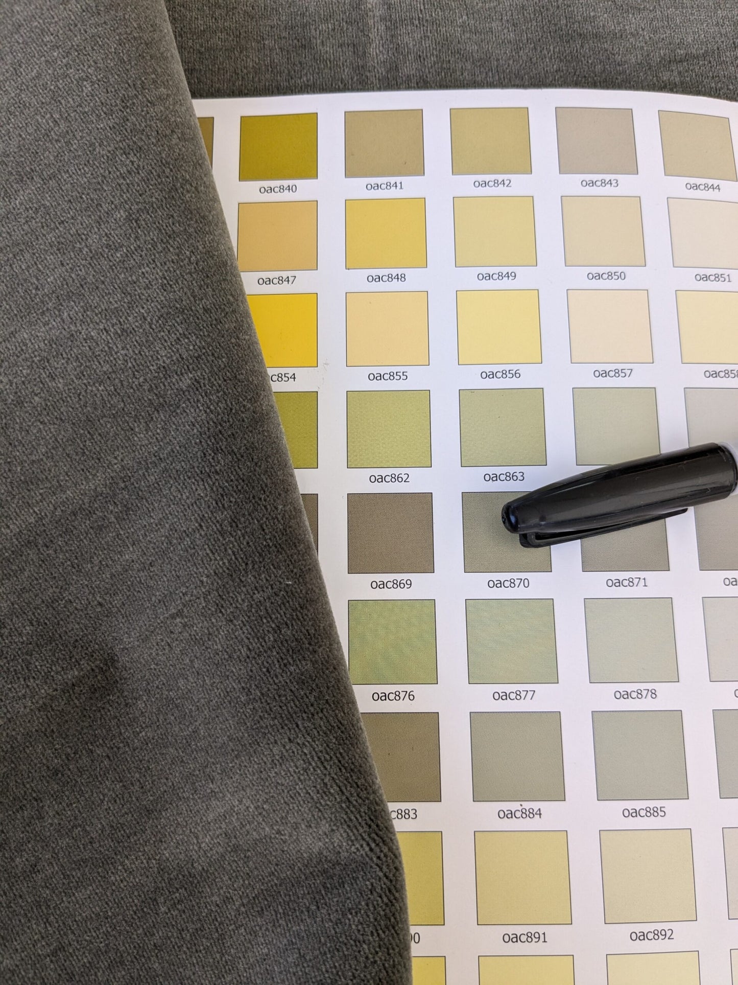 51 EV46 Velvet Square 12" x 26" Scalamandre Grey Watkins Montgraham Khaki Black Solid Silk Wool Velvet