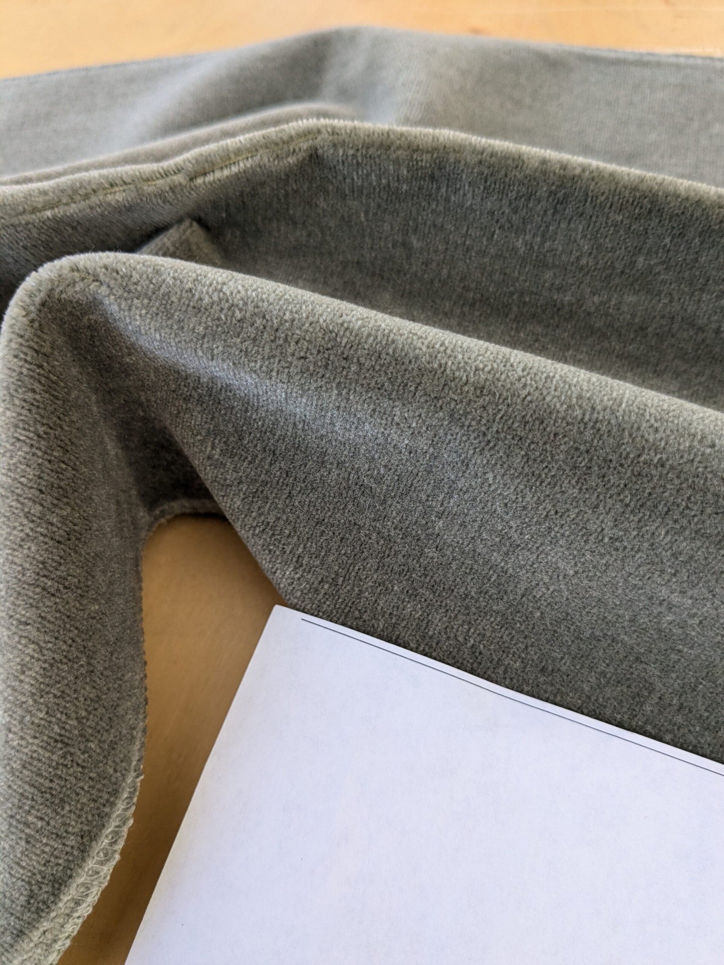 51 EV46 Velvet Square 12" x 26" Scalamandre Grey Watkins Montgraham Khaki Black Solid Silk Wool Velvet