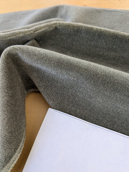 51 EV46 Velvet Square 12" x 26" Scalamandre Grey Watkins Montgraham Khaki Black Solid Silk Wool Velvet