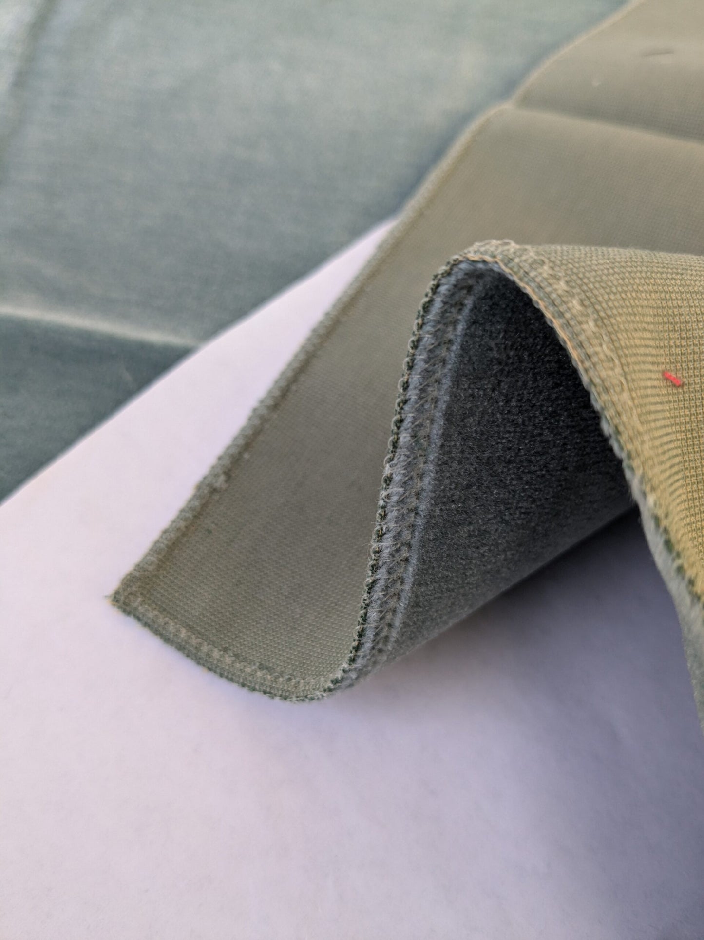 52 EV46 Velvet Square 12" x 26" Scalamandre Grey Watkins Montgraham Ocean Blue Solid Silk Wool Velvet