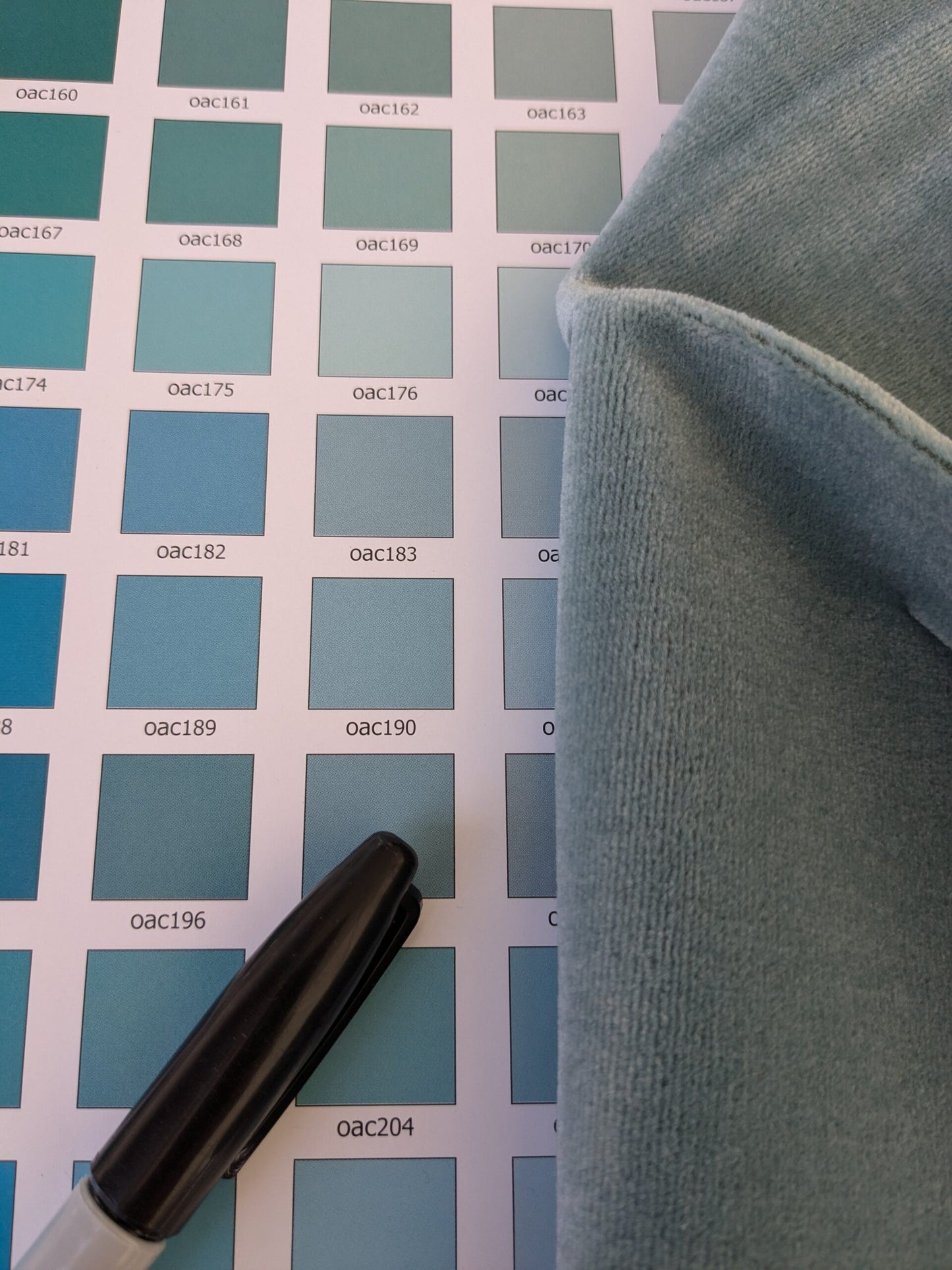 52 EV46 Velvet Square 12" x 26" Scalamandre Grey Watkins Montgraham Ocean Blue Solid Silk Wool Velvet