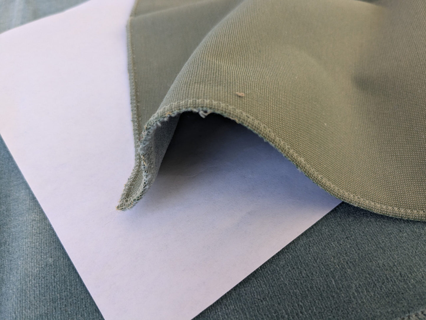 53 EV46 Velvet Square 12" x 26" Scalamandre Grey Watkins Montgraham Ocean Blue Solid Silk Wool Velvet Stain!