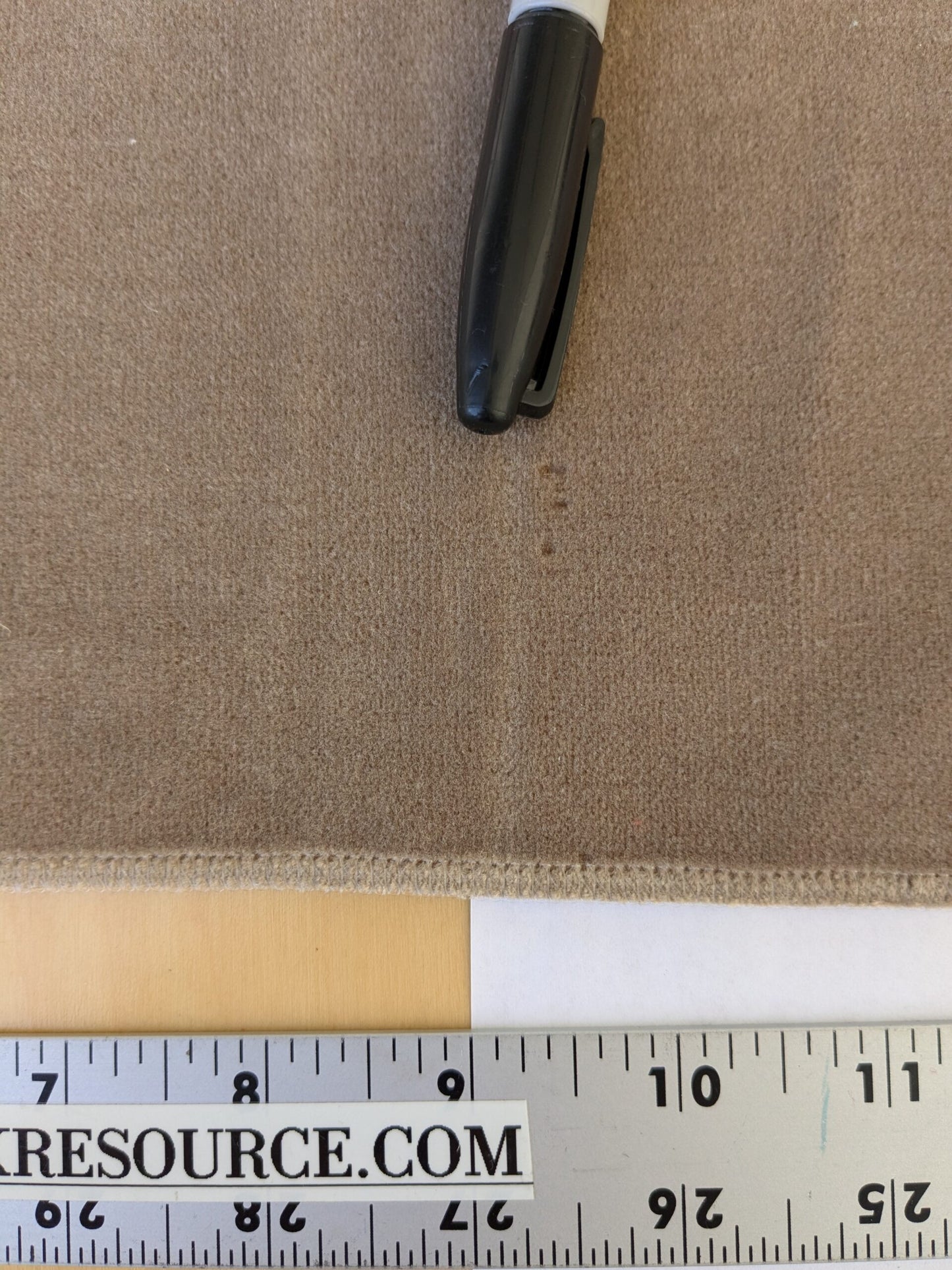 54 EV46 Velvet Square 12" x 26" Scalamandre Grey Watkins Montgraham Buff Tan Brown Solid Silk Wool Velvet Stain!