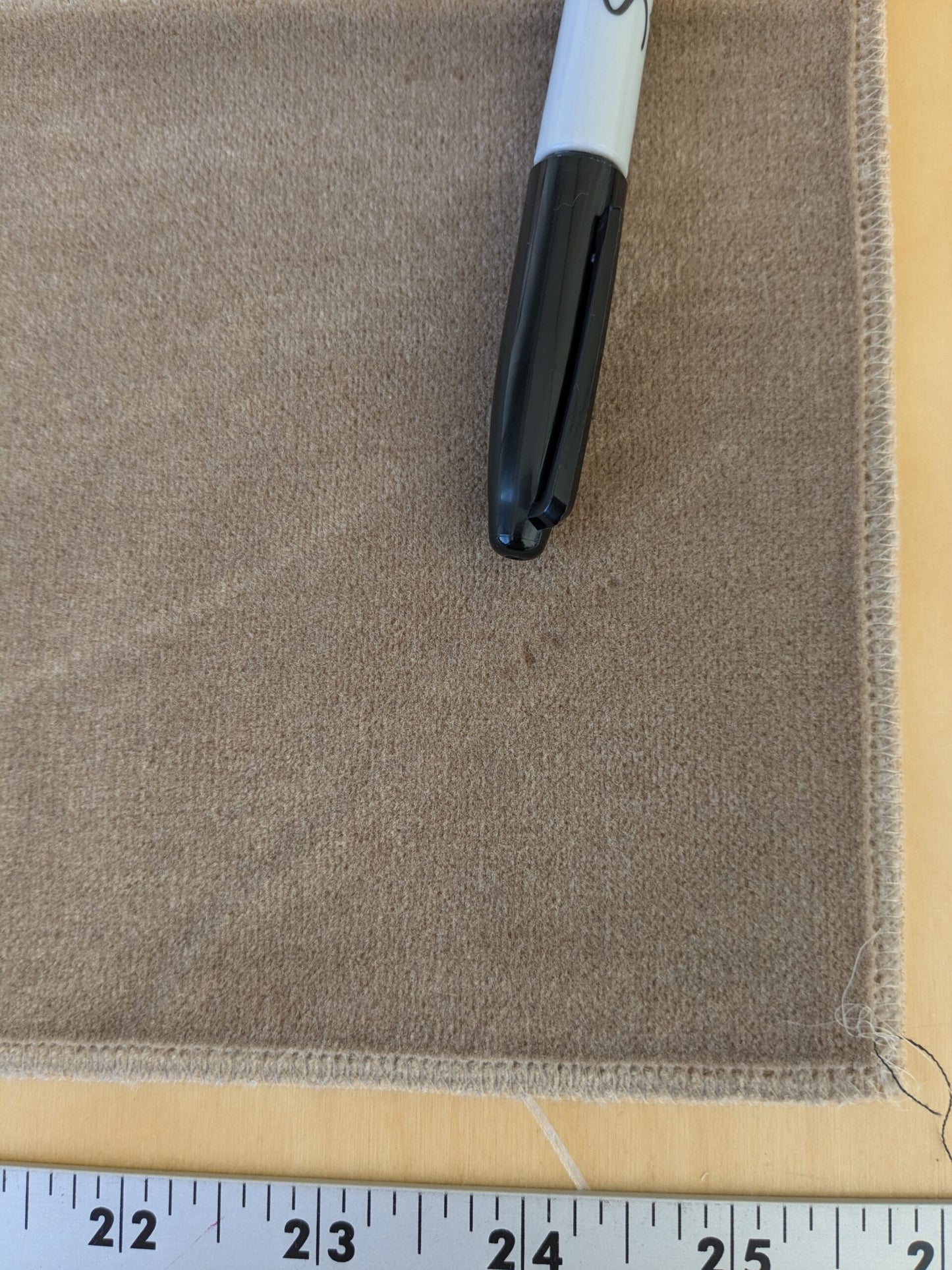 54 EV46 Velvet Square 12" x 26" Scalamandre Grey Watkins Montgraham Buff Tan Brown Solid Silk Wool Velvet Stain!