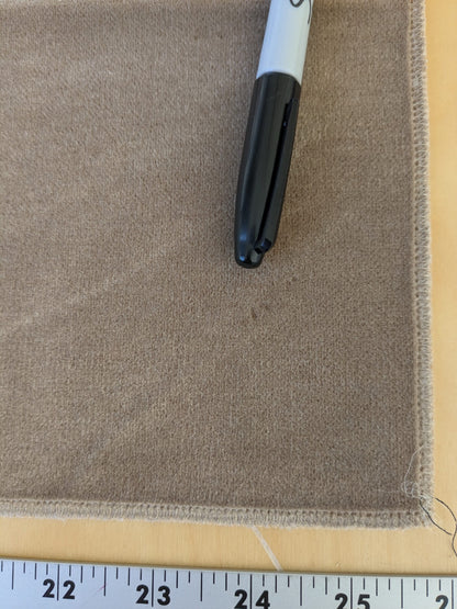 54 EV46 Velvet Square 12" x 26" Scalamandre Grey Watkins Montgraham Buff Tan Brown Solid Silk Wool Velvet Stain!