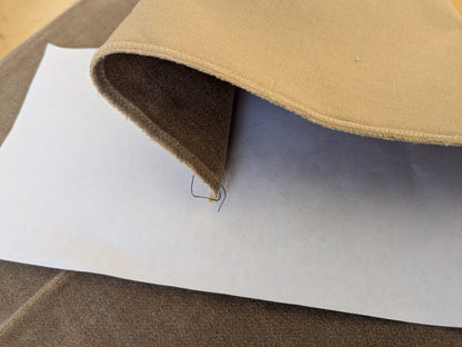 54 EV46 Velvet Square 12" x 26" Scalamandre Grey Watkins Montgraham Buff Tan Brown Solid Silk Wool Velvet Stain!