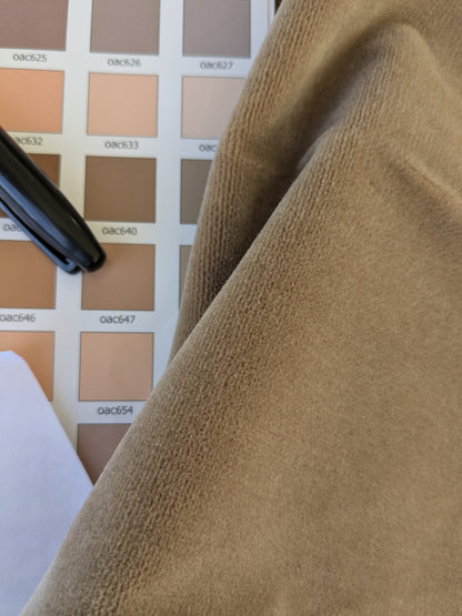 54 EV46 Velvet Square 12" x 26" Scalamandre Grey Watkins Montgraham Buff Tan Brown Solid Silk Wool Velvet Stain!