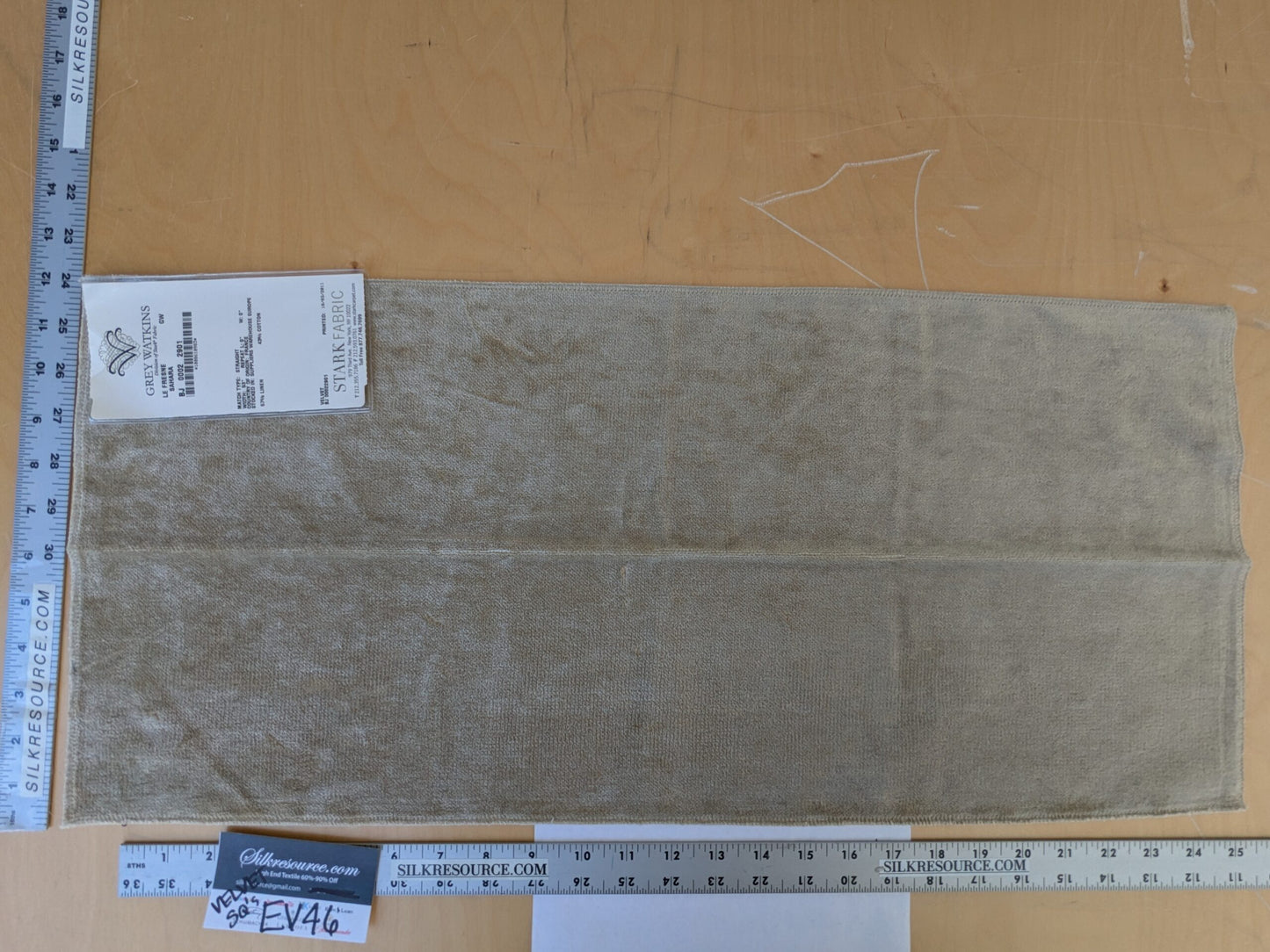 55 EV46 Velvet Square 12" x 26" Scalamandre Grey Watkins Le Fresne Sahara Linen Velvet Solid Brown